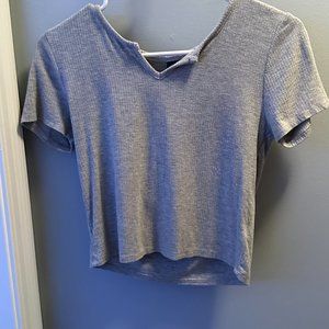 Grey Cropped Shirt